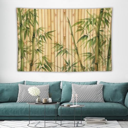 HZOHNAGO Bamboo Tapestry Chinese Style Green Leaves Printed Wall Tapestry Painting Wall Hanging for Bedroom Living Room Dorm 60" W x 40" H - color: Bamboo-6, size: 60"L x 40"W