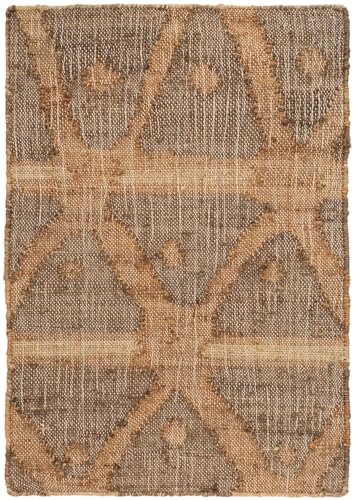 Dash and Albert Rumi Jute Area Rug - 3' x 5' Brown Geometric Handwoven Accent Rug - Durable, Eco-Friendly, High Traffic Area Hallway, Living Room, Stairs - color: Rumi Brown, size: 3' x 5' (Rectangular)