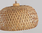 Bamboo Pendant Light Fixture One-Light Adjustable Boho Basket Handmade Woven Pendant Lighting for Kitchen Island Sink Farmhouse Dining Room - color: Natural-3