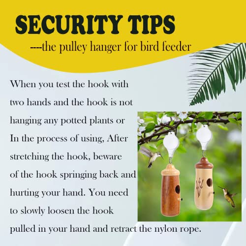 Adjustable Plant Pulley Hanger-2 Pack, Plant Pulley Retractable Hanger, Pully Hook for Hanging Garden Basket Pots, Bird Feeder Outdoor Heavy Duty