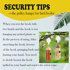 Adjustable Plant Pulley Hanger-2 Pack, Plant Pulley Retractable Hanger, Pully Hook for Hanging Garden Basket Pots, Bird Feeder Outdoor Heavy Duty