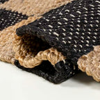 JONATHAN Y Theo Woven Jute Checkerboard Natural/Black Runner Rug, 2x8, Modern, Farmhouse, Rustic, Lodge, Easy-Cleaning for Living Room, Bedroom, Kitchen, Non-Shedding (NRF203B-28) - color: Natural/Black, size: 2' x 8' (Runner)