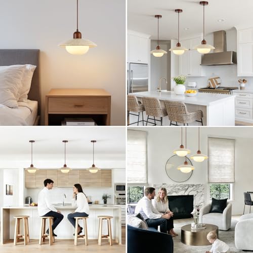 Pendant Lights Kitchen Island Wabi Sabi Lamp, Hanging Lighting Fixture Natural Stone Shade Chandelier, Japandi Style 20W Yellow Travertine Cave Hanging Lights for Bedroom Dining Living Room Hallway - color: Yellow, size: Travertine-10in