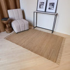 KIBAGA Beautiful Jute Area Rug for Your Home - This Natural 4x6 ft Hand Woven Rug Fits Perfectly Into Your Entry Area, Kitchen Or Living Room - Modern Braided Mat Enhances Any Boho/Farmhouse Decor - size: 4' x 6' (Rectangular)