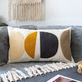 Boho Lumbar Decorative Pillow Cover, Abstract Geo Throw Pillowcase for Retro Mid Century Accent Decor, Modern Rectangle Textured Home Bed Couch Sofa Cushion Sham 12x20, 1PCS(Black Mustard) - size: 20" x 12" (Pack of 1)