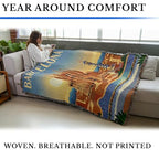 Pure Country Weavers Barcelona Travel Blanket - Gift Tapestry Throw Woven from Cotton - Made in The USA (60X80) - color: Barcelona Travel, size: 60X80