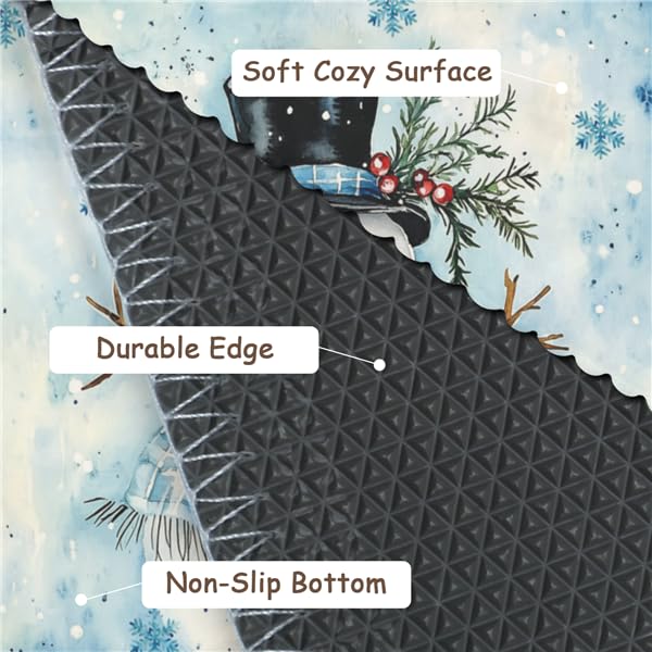 Blue Snowman Christmas Entryway Rugs 2x3 Winter Home Decor Doormat Small Non-Slip Low Pile Front Door Mat Washable Throw Rugs for Kitchen Bedroom Bathroom Xmas Holiday Decor - color: Blue Snowman