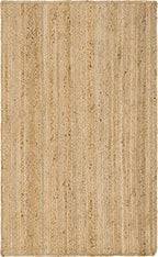 Rugs.com Hand Braided Jute Rug – 3' x 5' Natural Flatweave Rug Perfect for Entryways, Kitchens, Breakfast Nooks, Accent Pieces - size: 3'3" x 5' (Rectangular)