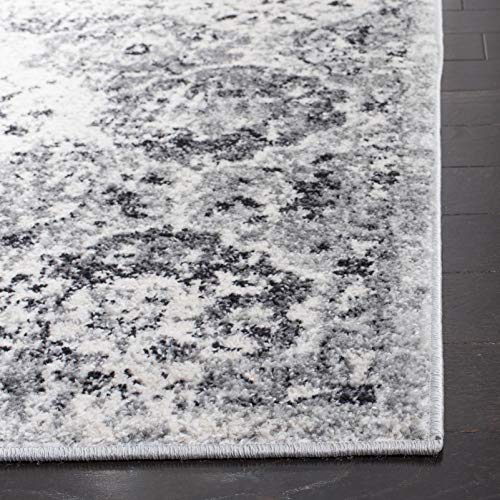 SAFAVIEH Madison Collection Runner Rug - 2'3" x 14', Silver & Grey, Boho Chic Distressed Design, Non-Shedding & Easy Care, Ideal for High Traffic Areas in Living Room, Bedroom (MAD611G) - color: Silver/Grey, size: 2'3" x 14' (Runner)