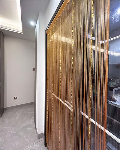 ave split 100cmX200cm Decorative Door String Curtain Beads Wall Panel Fringe Window Room Divider Blind for Wedding Coffee House Parts Door Divider Beads Tassel Screen Decoration (Orange 25) - color: Orange 25
