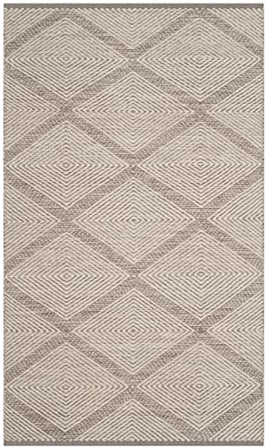 SAFAVIEH Montauk Collection Accent Rug - 2' x 3', Grey, Handmade Cotton, Ideal for High Traffic Areas in Entryway, Living Room, Bedroom (MTK821A) - color: Grey, size: 2' x 3' (Rectangular)