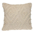 Parkland Collection LIDA 20x20 Off-White Boho Throw Pillow, Hand Woven Textured Cotton Tufted Geometric Accent Cushion with Insert