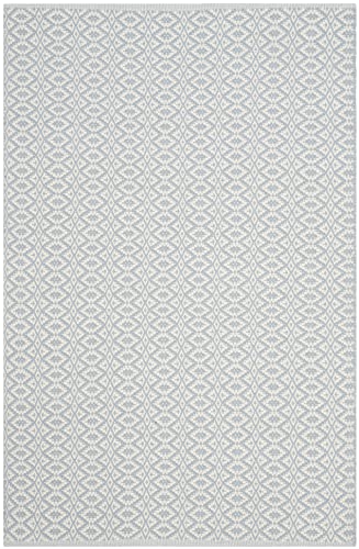 SAFAVIEH Montauk Collection Accent Rug - 2'3" x 3'9", Ivory & Light Blue, Handmade Cotton, Ideal for High Traffic Areas in Entryway, Living Room, Bedroom (MTK716B) - color: Ivory/Light Blue, size: 2'3" x 3'9" (Rectangular)