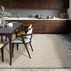 LUXE WEAVERS Modern Geometric Wave Cream 4x6 Area Rug - color: Cream, size: 4' x 6' (Rectangular)