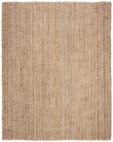 SAFAVIEH Area Rug 8x10 - Natural Fiber Collection - Large - Natural Brown, Handmade Jute, Farmhouse Style, Chunky Textured Thick Pile (NF447A) - color: Natural, size: 8' x 10' (Rectangular)