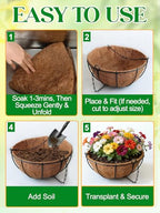 ANPHSIN 4Pcs 14inch Coconut Liners for Hanging Baskets Planters - Made of 100% Natural Coco Coir Fiber, Thick Breathable Round Liner for Outdoor Porch Garden Flower - size: 14in
