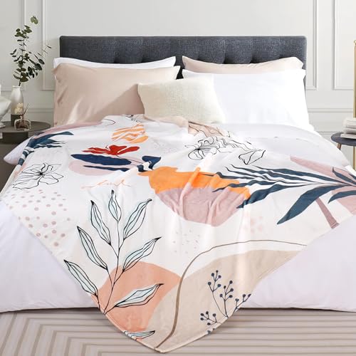 Boho Throw Blanket Minimalist Mid Century Blanket Modern Abstract Art Blankets Floral Plant Print Bed Blanket Super Soft Fleece Flannel Throw Blanket for Couch 50"x60" - color: Vase, size: 50" X 60"