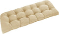 downluxe Outdoor Bench Cushion for Patio Furniture, Water Resistant Tufted Overstuffed Porch Swing Cushions, Thick Outdoor Loveseat Cushions, 59" x 18" x 5", Khaki, Set of 1