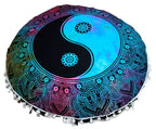 ICC Large seat Floor Cushion Cover Chair Ottoman Cover Pouf Pillow Meditation Floor Cushion Covers for Adults Seating pouffe Ottoman Throw Covers Craft Room Furniture Sitting Cover YIn Yang 32" Round - size: 32" x 32" (Pack of 1), style: YIn YAng