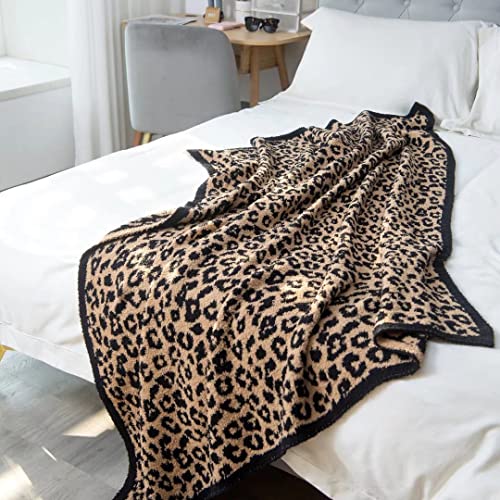 Fluffy Leopard Knitted Throw Blanket for Couch, Lightweight, Soft, Plush, Fluffy, Warm, Cozy - Perfect for Bed, Sofa,Leopard - color: Leopard, size: 51"x71"