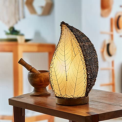 Eangee Home Design Leaflet Table Lamp Natural Shade Made of Real Cocoa Leaves 5 Inches Length x 7 Inches Width x 14 Inches Height (647 t n) - color: Natural