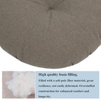 FUNHOME 15"x15"x4" Bistro Chair Cushion Set of 2, Water Repellent Round Outdoor Chair Cushions with Ties, Patio Tufted Chair Pads for Home Garden (Beige Coffee) - color: Beige