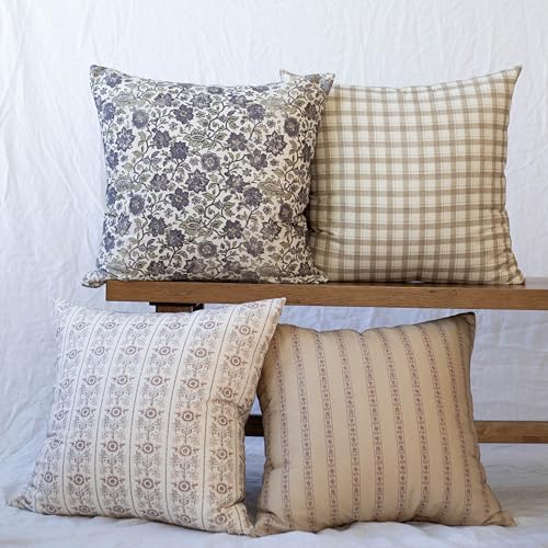 Woven Nook - 4 Pack - Modern & Luxurious Decorative Throw Pillow Covers - Durable Quality & Machine Washable - House Becomes Home - (18x18) - size: 18" x 18" (Pack of 4)