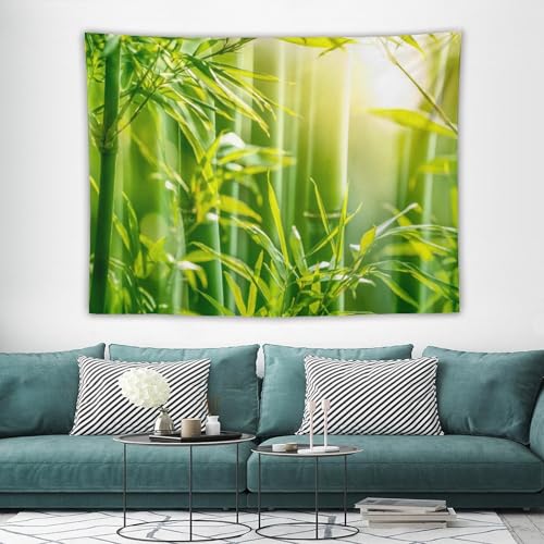 HZOHNAGO Bamboo Tapestry Bamboo Leaf Sunshine Nature Printed Wall Tapestry Painting Wall Hanging for Bedroom Living Room Dorm 80" W x 60" H - color: Bamboo-1, size: 80"L x 60"W