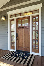 DII Hello Coir Fiber Doormat Non-Slip Durable Outdoor/Indoor, Pet Friendly, 18x30, Navy - color: Navy
