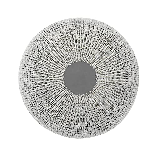 Large Ottoman Foot Stool, Knitted Foot Rest, Round Pouf Chair, Modern Living Room Furniture Bean Bag, Room Decor, Bedroom Footstool, Boho Pouffe, Home Decor Poof, 20" W x 15" H, Gray