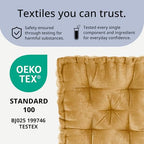 Intelligent Design Floor Pillow - Shredded Foam Filled Meditation & Yoga Cushion, Chenille Tufted, Handsewn Scalloped Edge, Oeko-TEX Certified, Azza, 20" x 20" x 5" Yellow - color: Yellow