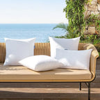 MIULEE Pack of 4 18x18 Outdoor Pillow Inserts, Water-Resistant Throw Pillow Inserts Decorative Premium Square Pillow Stuffer Sham for Porch Swing Couch Sofa Cushion Patio Furniture - size: 18x18 Inch (Pack of 4)