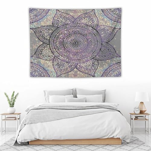 KANEPE Boho Floral Tapestry Vintage Gradient Purple Art Mandala Pattern Wall Hanging Tapestries Home Decor for Living Room Bedroom Apartments Farmhouse Dorm,40inx30in (102×76cm)【Small】 - color: Boho-16, size: 40Wx30L
