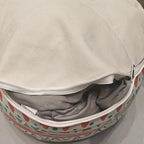 MOCOFO Round Bohemian Ottoman Pouf Cover, 18 Inch, Cotton Blend, Church Window Print, Living Room Storage Footrest, Cover Only (Little Wild) - color: Little Wild