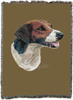 Pure Country Weavers English Foxhound Dog Woven Blanket Sand by Robert May - Gift Cotton Tapestry Throw - Made in The USA - 72" x 54" - color: Sand, size: 72" x 54"