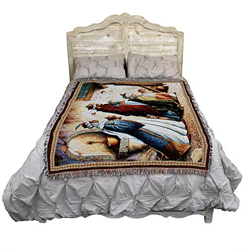 Pure Country Weavers Christmas Three Kings Blanket by Lynn Bywaters - Wise Men Gift Christmas Tapestry Throw Woven from Cotton - Made in the USA (72x54) - color: Three Kings