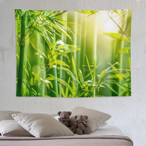 HZOHNAGO Bamboo Tapestry Bamboo Leaf Sunshine Nature Printed Wall Tapestry Painting Wall Hanging for Bedroom Living Room Dorm 80" W x 60" H - color: Bamboo-1, size: 80"L x 60"W