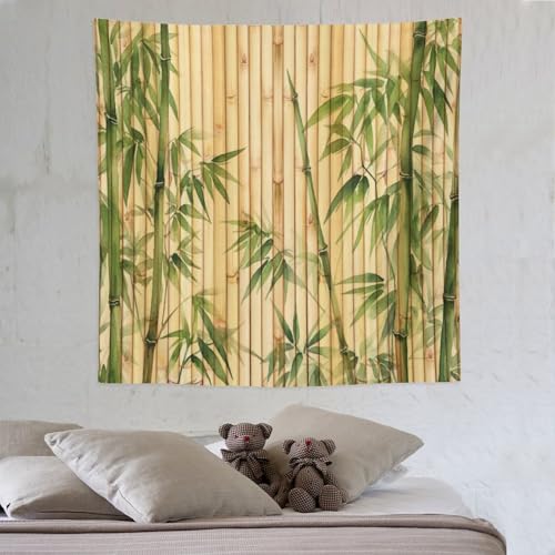 HZOHNAGO Bamboo Tapestry Chinese Style Green Leaves Printed Wall Tapestry Painting Wall Hanging for Bedroom Living Room Dorm 60" W x 60" H - color: Bamboo-6, size: 60"L x 60"W