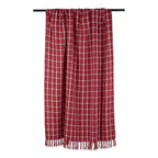 DII Transitional Checked Plaid Woven Throw, 50x60, Barn Red - color: Barn Red, size: 50x60"