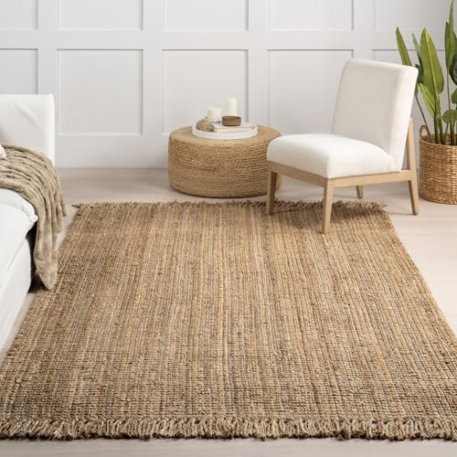 Nuloom Daniela Natural, 2'6" x 6', Handmade, Jute, Tassel, Soft and Textured, High Traffic, Stain Resistant, Easy Clean, Durable Runner for Bedroom, Living Room, Dining Space, Foyer, Entryway - color: Natural, size: 2'6" x 6' (Runner)