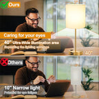 Lynnoland 2 Pack Touch Control Table Bedside Lamps with 2 USB & AC Outlet, 3-Way Dimmable Bedside Nightstand Lamps for Bedroom Living Room Nursery, 800 Lumens 3000K Warmlight Bulbs Included - color: (2 Pack)White & Brushed Gold(Base)-Included 3000K Bulbs