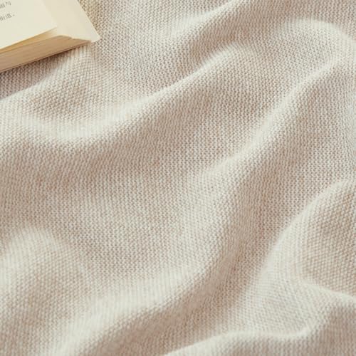 COOVA Lightweight Knit Throw Blanket for Couch, Decorative Blanket, Soft and Cozy Throw for Sofa, Bed or Chair, Living Room (Taupe, 50×60 inches) - color: Taupe, size: 50"x60"