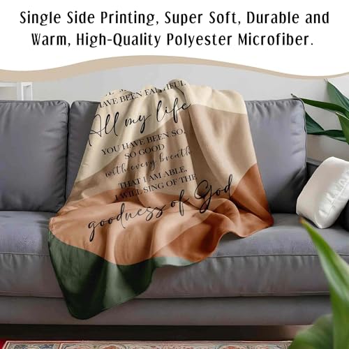 HIWX Boho Christian Inspirational Blanket, Goodness of God Bible Verse Abstract Mountain Throw Blanket for Home Bedroom Couch Bed Decor, Christian Inspirational Gifts for Women, 30x40 Inches - color: Goodness of God, size: 30“L x 40”W