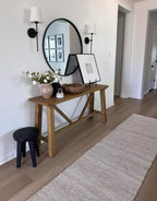 S & L Homes Jute Cotton Hand Woven Natural Farmhouse Area Rug for Living Room Bedroom Kitchen Hallway Entryway- Rustic Vintage Bohemian Decor - (2' x 8' Natural)