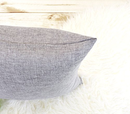 Aiking Home Woven Fine Faux Linen Throw Pillow Cover, Size 18"x18", Light Grey - color: Light Grey, size: 18" x 18" (Pack of 1)