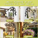 2 Pack Plant Hangers Outdoor 15.15 inch Swivel Plant Wall Hanger Sturdy Wrought Iron Plant Hangers Indoor Wall Mount, Hanging Plant Bracket for Bird Feeders, Planters, Lanterns, Wind Chime - color: Black - 2 Pack