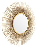 SAFAVIEH Home Collection Weslon 34-inch Gold Sunburst Round Mirror