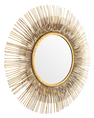 SAFAVIEH Home Collection Weslon 34-inch Gold Sunburst Round Mirror