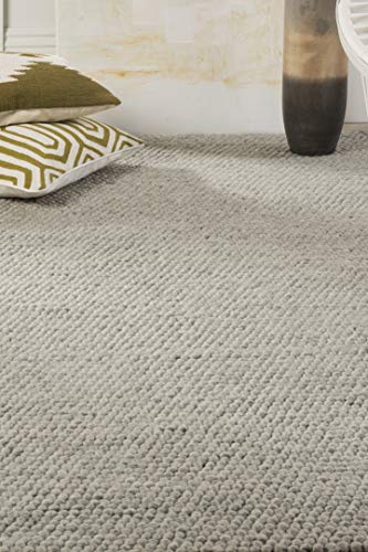 SAFAVIEH Natura Collection Runner Rug - 2'3" x 6', Silver, Handmade Wool Blend, Textured Design, Ideal for Hallway, Bedroom, Foyer (NAT620C) - color: Silver, size: 2'3" x 6' (Runner)