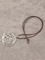 Leather Necklace for Women Long Boho Pendant Hippie Choker Necklace Bohemian Layered Leather Rope Wooden Jewelry Gifts - style: Earthy Necklace